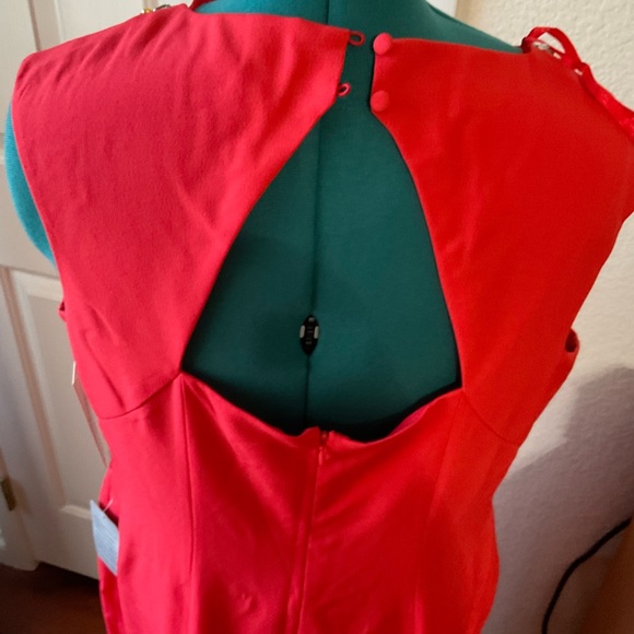 NWT ELIZA J RED SHEATH DRESS WITH JEWELED PRISTINE CONDITION. - Picture 3 of 5